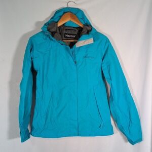 Marmot Jacket Womens S Small Blue PreCip Eco Rain Run Athletic Hiking Hooded
